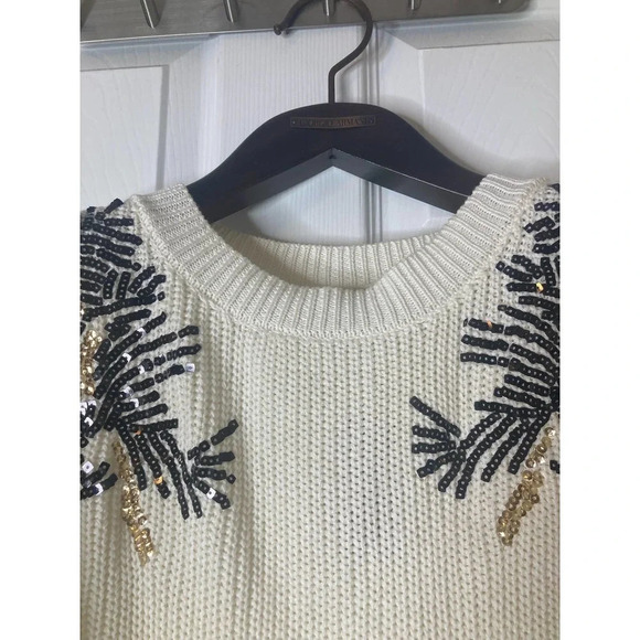 Lane bryant sequin shoulder cream knit dolman sleeve sweater sz 22/24 - Picture 7 of 16
